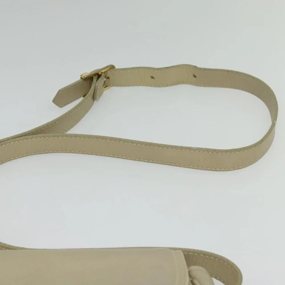 Authentic SAINT LAURENT Shoulder Bag Leather Beige Gold - Picture 15 of 16